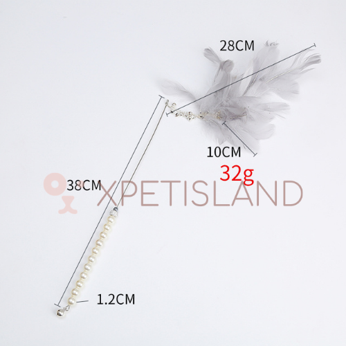 Luxury Cat Sound Feather Wand With Pearl - 3pcs