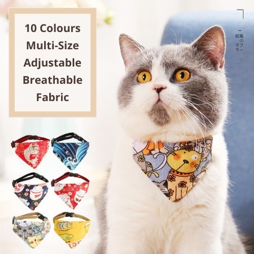 Pet Plaid Cloth Collar Bandana Japanese Style