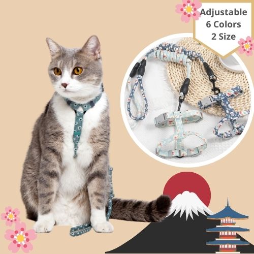 Japanese Inspired Cat Dog Walking Leash