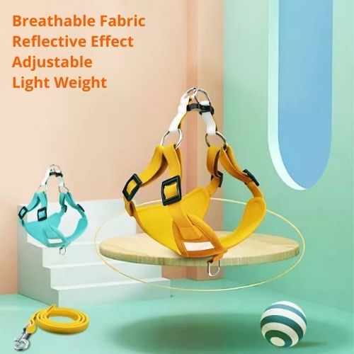 Suede Dog Cat Walking Harness with Leash