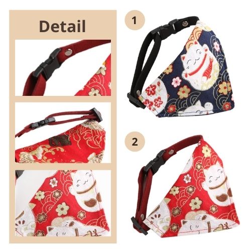 Pet Plaid Cloth Collar Bandana Japanese Style
