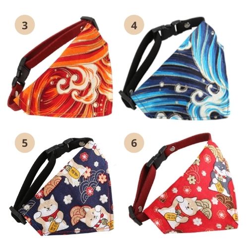 Pet Plaid Cloth Collar Bandana Japanese Style