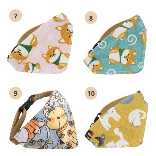 Pet Plaid Cloth Collar Bandana Japanese Style