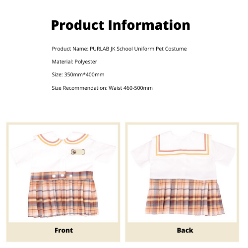 PURLAB JK School Uniform Pet Costume