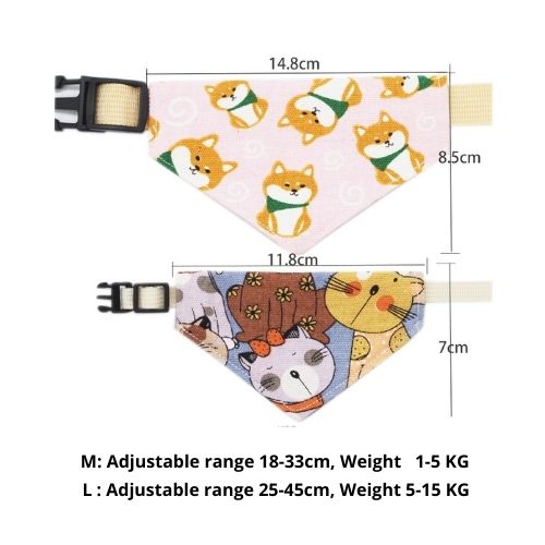 Pet Plaid Cloth Collar Bandana Japanese Style