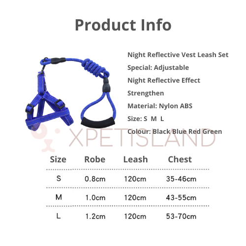 Harness Reflective Vest Lead Set