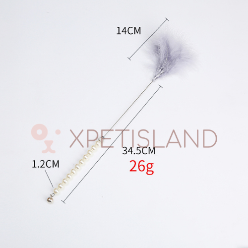 Luxury Cat Sound Feather Wand With Pearl - 3pcs