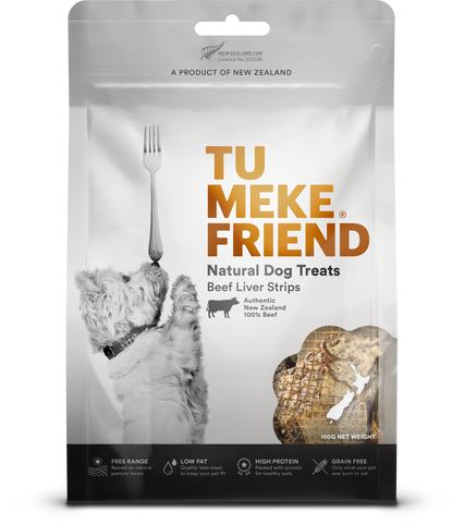 TU MEKE FRIEND Air-Dried Natural Dog Treats Beef Liver Strips 100G