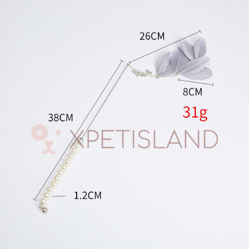Luxury Cat Sound Feather Wand With Pearl - 3pcs