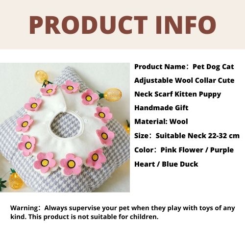 Dog Cat Wool Collar Cute Neck Scarf
