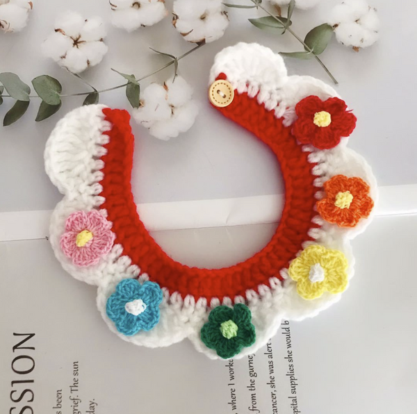 Pet Cat Dog Christmas Knitting Wool Collar
