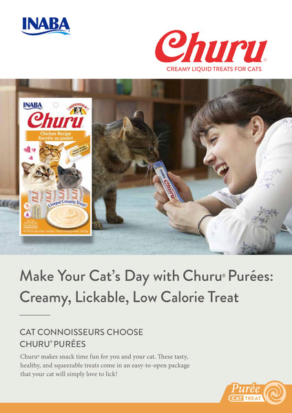 INABA® CHURU PURÉE CAT WET TREAT – CHICKEN -14G X 4