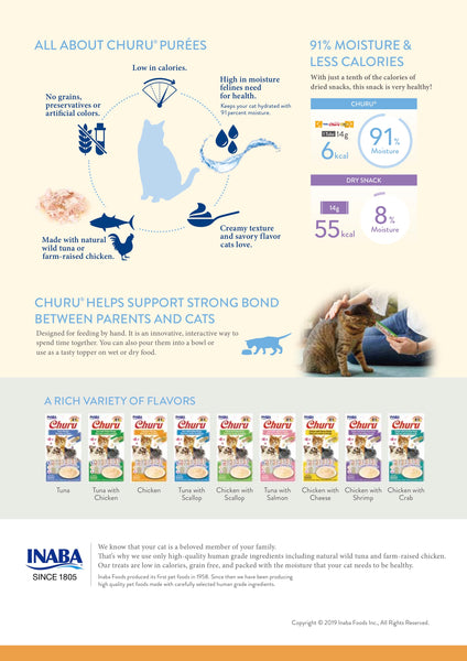 INABA® CHURU PURÉE CAT WET TREAT – CHICKEN -14G X 4