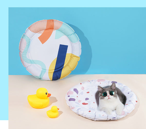 ZEZE Marbel Pattern Pet Cooling Bed