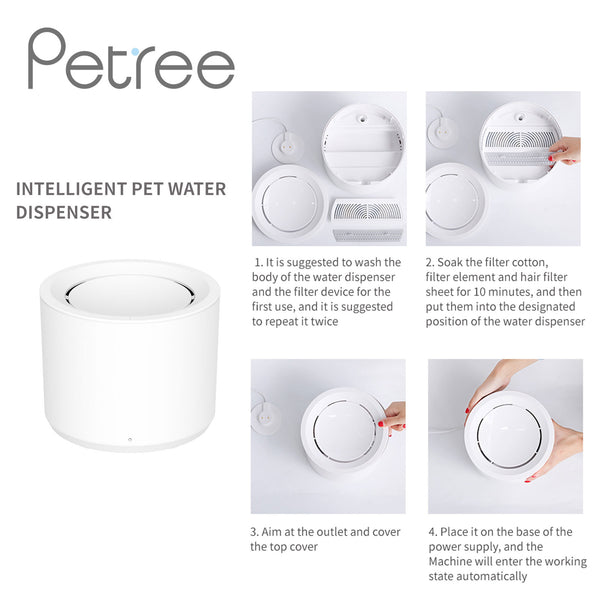 PETREE Pet Drinking Fountain – White