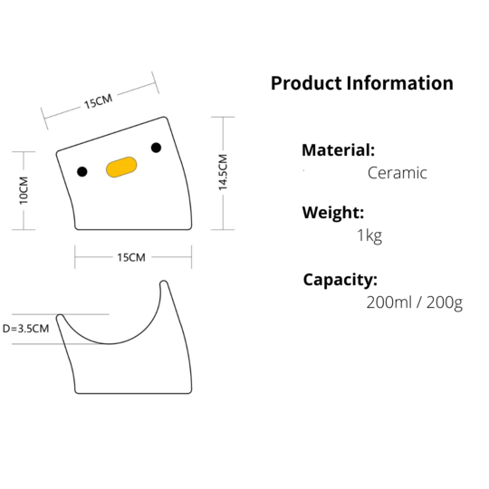 PURROOM Elevated Chick Ceramic Pet Bowl (Tilted)