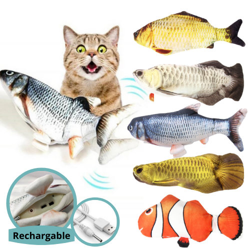 Cat USB Rechargeable Dancing Fish Electric Toy