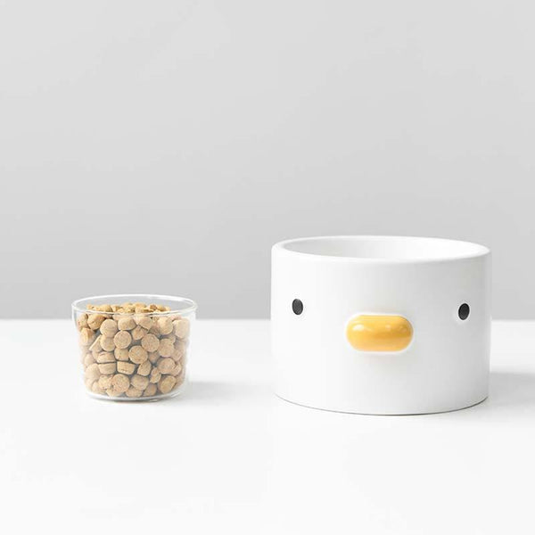 PURROOM Elevated Chick Ceramic Pet Bowl (Straight)