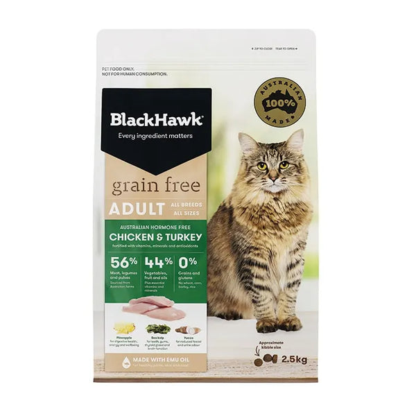 Black Hawk Grain Free Cat Food Chicken and Turkey - 2.5kg