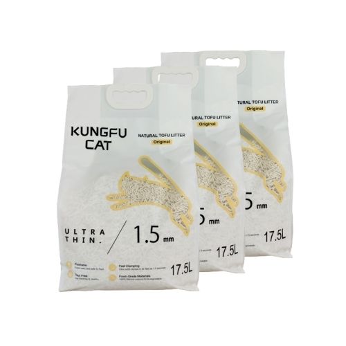 3 x KUNGFU CAT Original Tofu Litter 17.5L/6.5KG