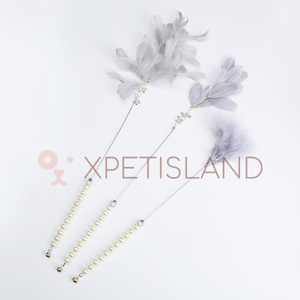 Luxury Cat Sound Feather Wand With Pearl - 3pcs