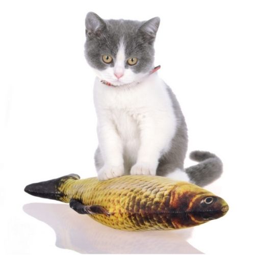 Pet Cat Play Toys Fish Shape Catnip Pillow Scratch Chewable