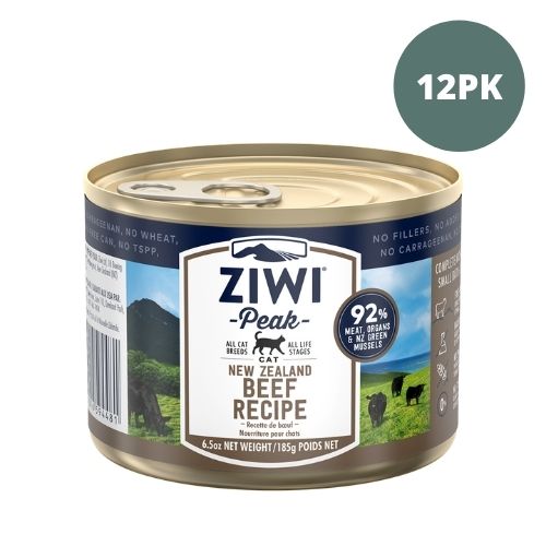 Ziwi Peak Cat Canned Wet Food - Beef 185g -12PK