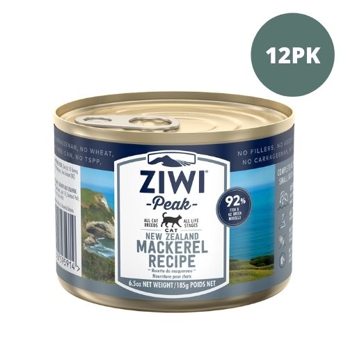Ziwi Peak Cat Canned Wet Food - Mackerel 185g - 12PK