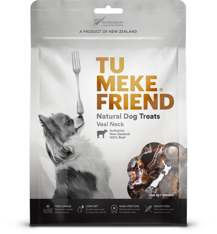 TU MEKE FRIEND Air-Dried Natural Dog Treats Veal Neck 125G
