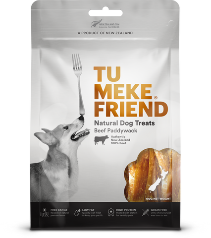 TU MEKE FRIEND Air-Dried Natural Dog Treats Beef Paddywack 100G