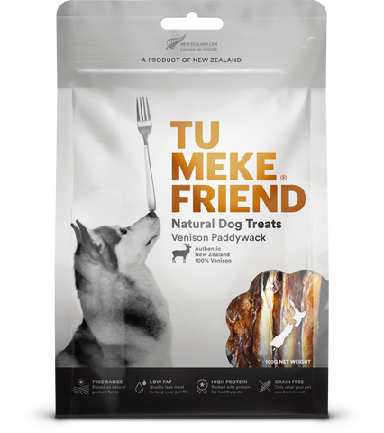 TU MEKE FRIEND Air-Dried Natural Dog Treats Venison Paddywack 100G