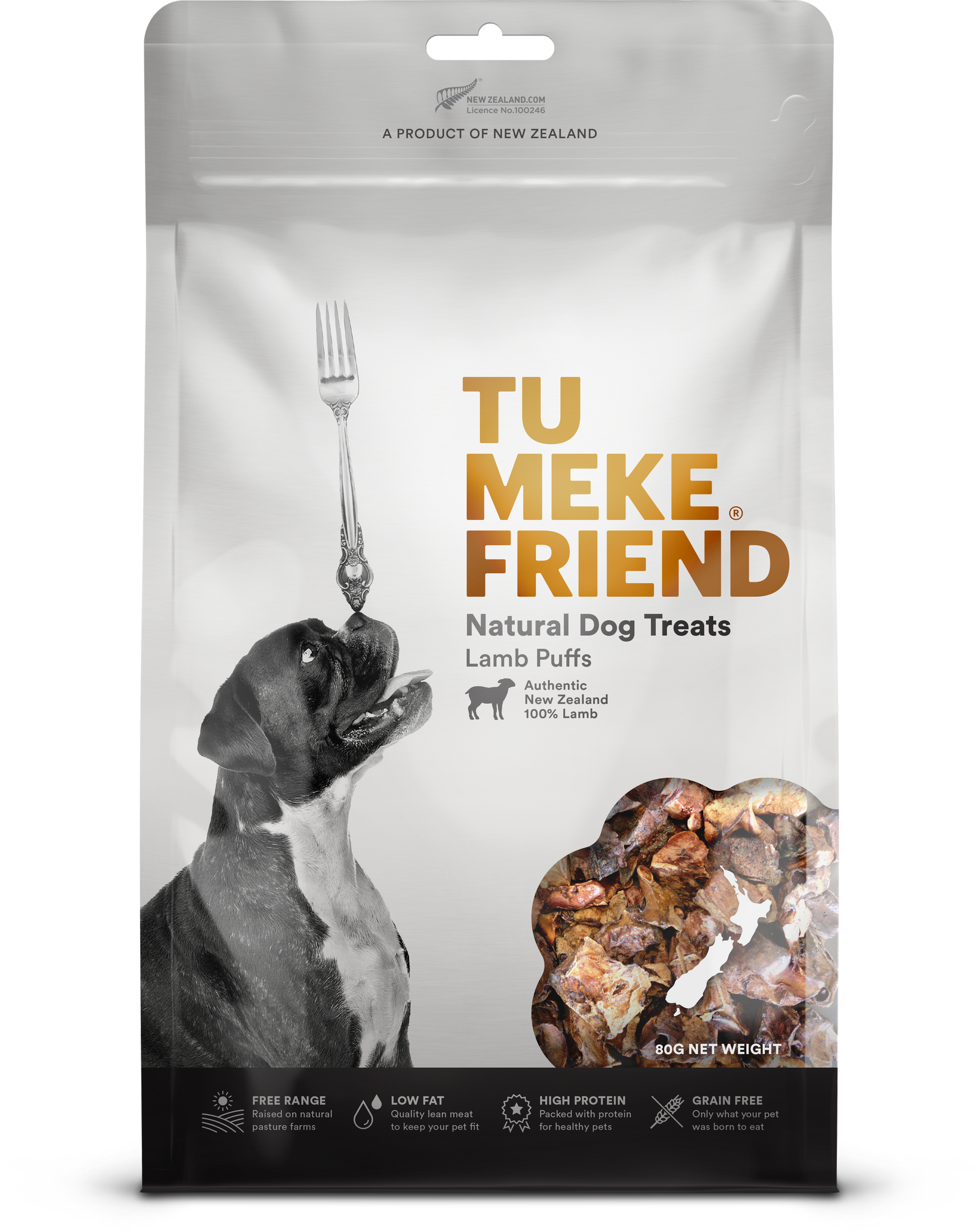 TU MEKE FRIEND Air-Dried Natural Dog Treats Lamb Puffs 80G
