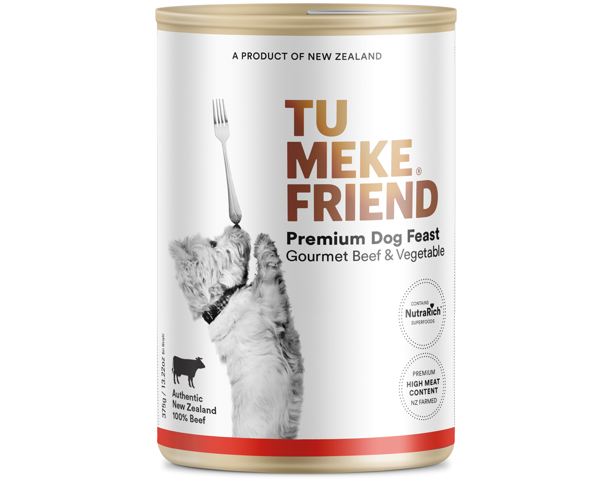 TU MEKE FRIEND Canned Premium Dog Feast Gourmet Beef & Vegetable 375G