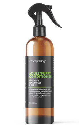 Essential Dog Conditioner: Lavender, Lemon Peel & Clary Sage ADULTS & PUPPIES 250ml