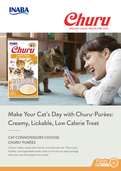 INABA® CHURU PURÉE CAT WET TREAT – CHICKEN WITH CRAB -14G X 4