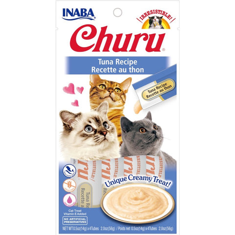 INABA® CHURU PURÉE CAT WET TREAT – TUNA -14G X 4