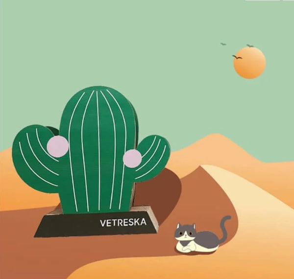 VETRESKA® FRUITY CAT SCRATCHER POST - CACTUS